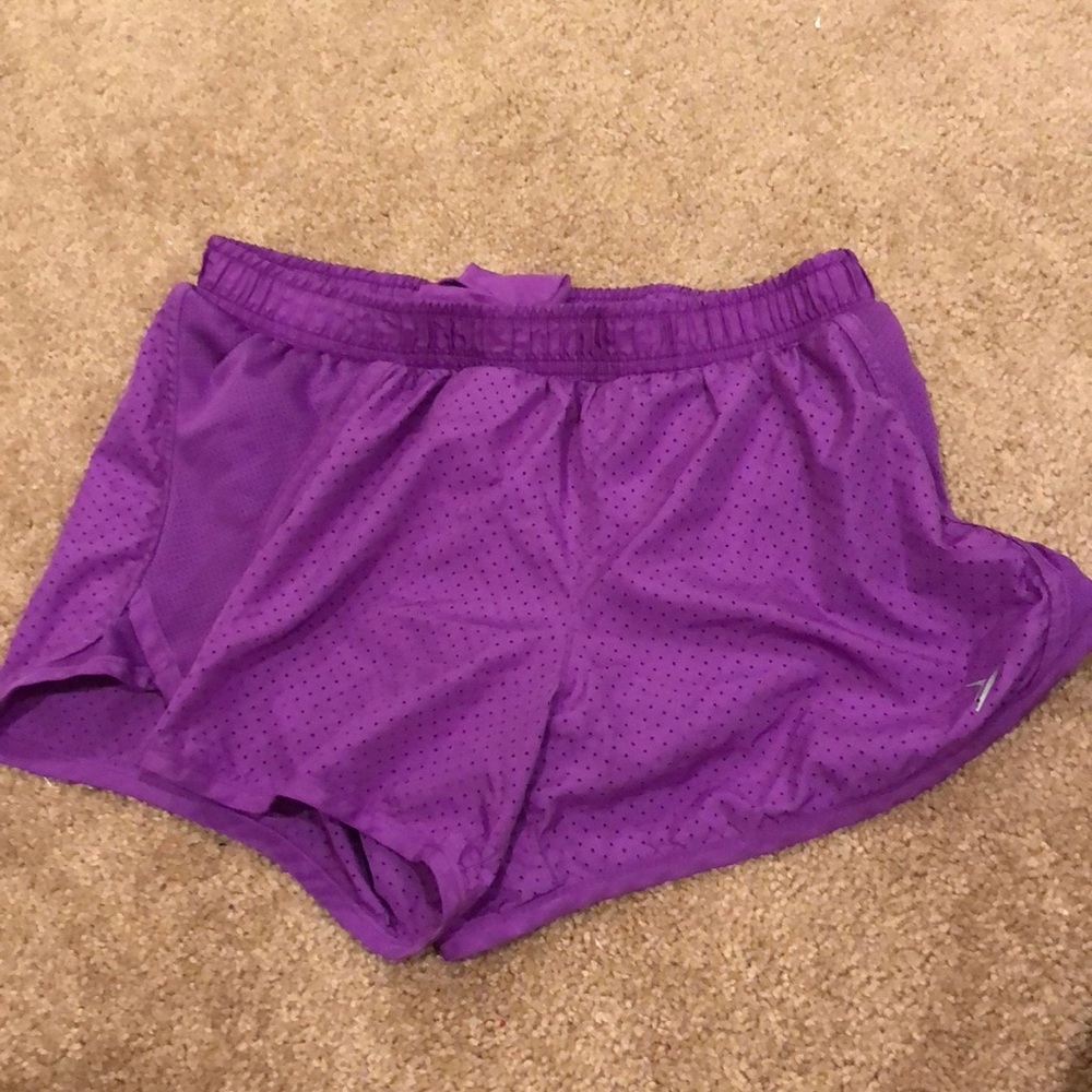 Purple workout shorts